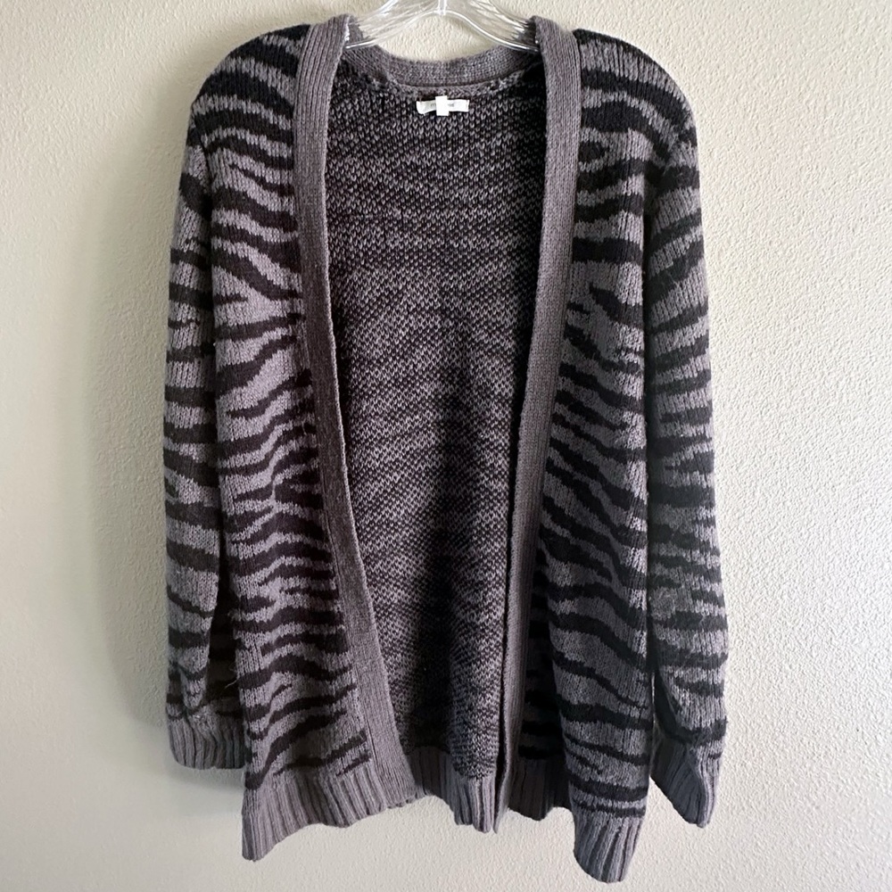 Maurices Zebra Print Open Front Cardigan